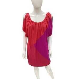 NWT Phoebe Couture Dress Women’s SZ 8 100% Silk Lined Red Pink Purple Gorgeous!
